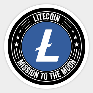 Vintage Litecoin Lite Coin LTC To The Moon Crypto Token Cryptocurrency Wallet Birthday Gift For Men Women Kids Sticker